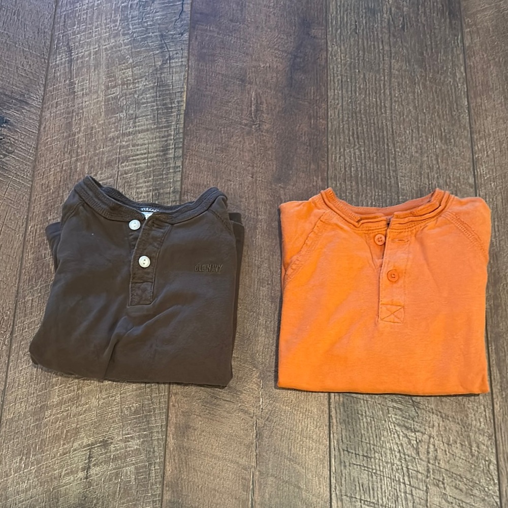Kids Brown and Orange Long Sleeve Shirts